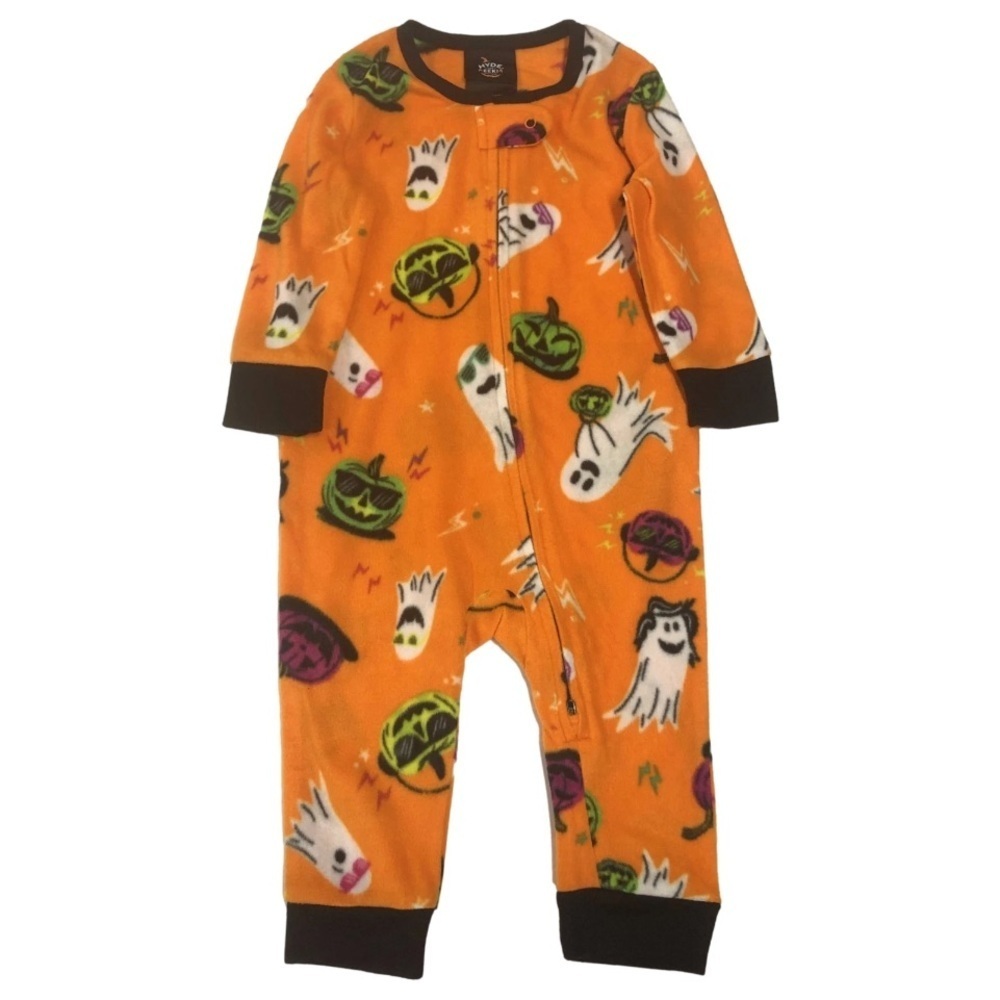 Spooky Orange Halloween Footie Pajama